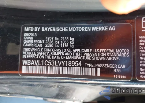 2014 BMW X1 xDrive28I z USA, uszkodzony, nr VIN WBAVL1C53EVY18954